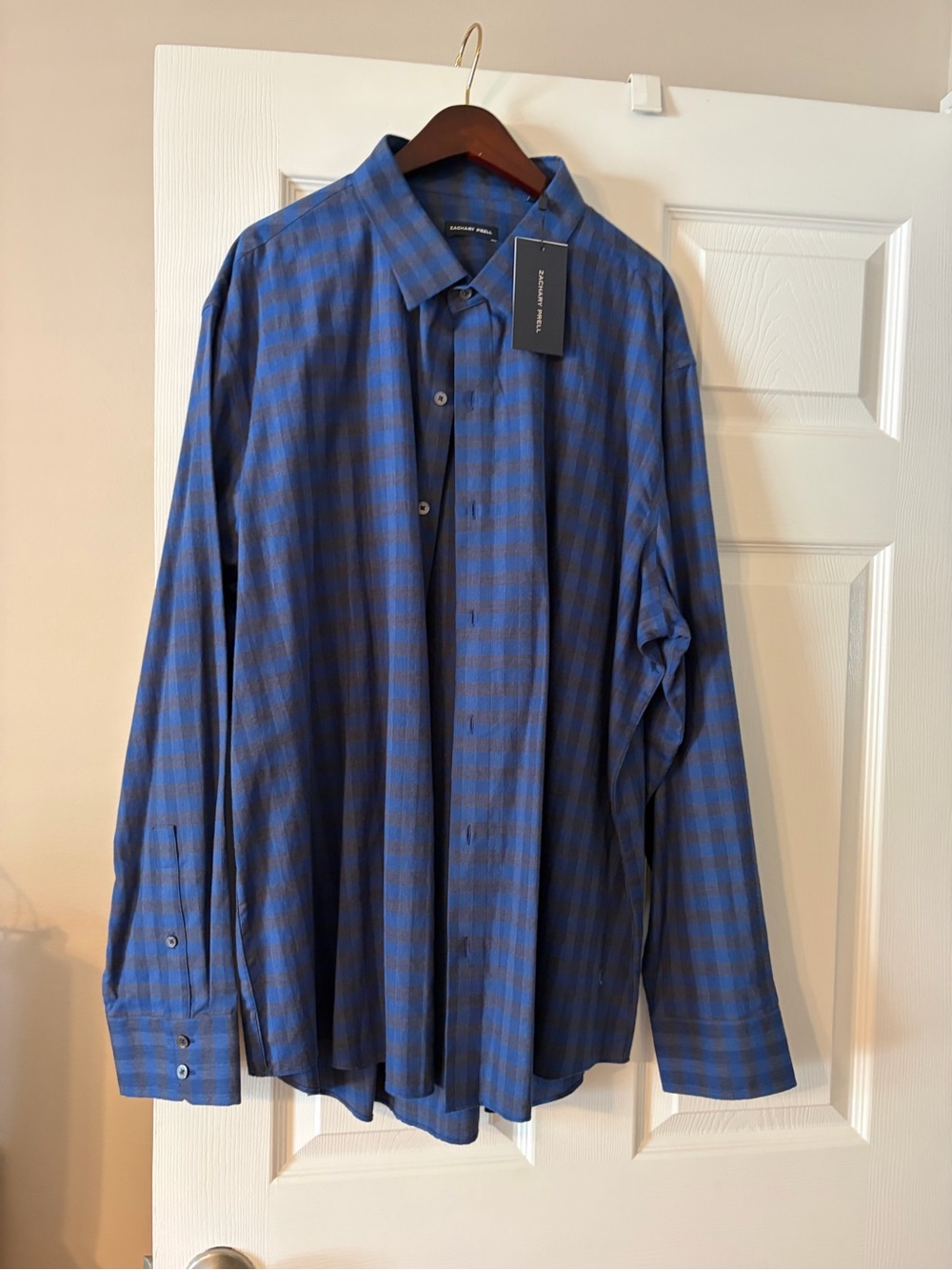 Zachary Prell Blue Striped Dress Shirt